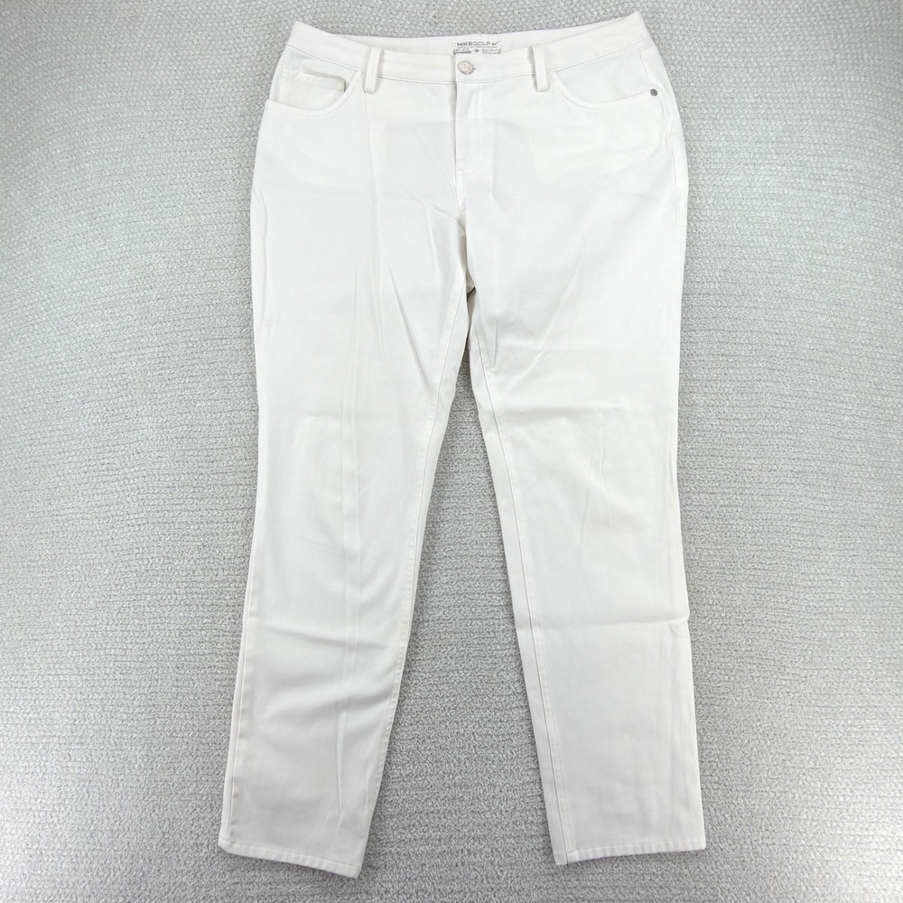 Nike Golf Dri-FIT Slim Fit Pants Women's 12 White Stretch 5 Pocket Golf Trousers